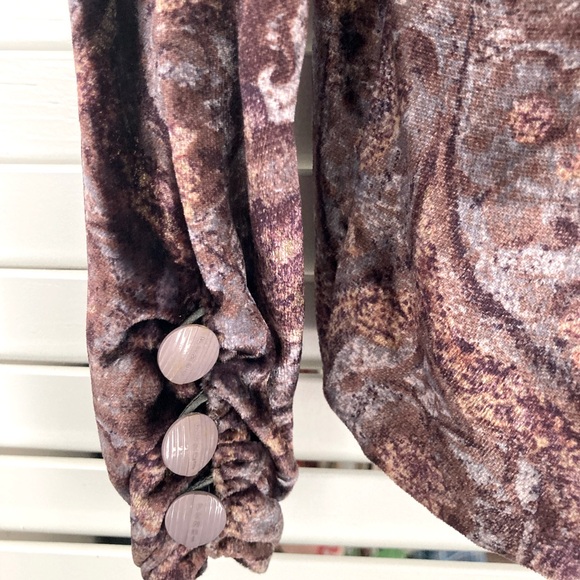 Vintage 70’s FENDI 365 for Neiman Marcus Tapestry Velvet Blouse Sz 42 / 6 US - Picture 5 of 15